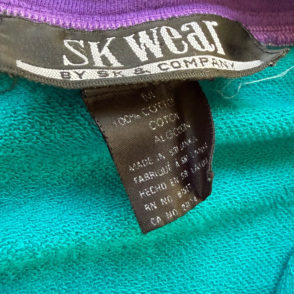 Vintage Ski Wear Teal and Purple 100% Cotton Jacket - Picture 3 of 6